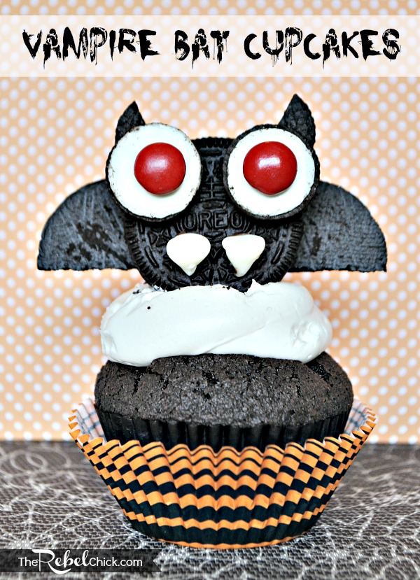 Halloween Cupcakes: Vampire Bat Cupcakes Recipe - The Rebel Chick