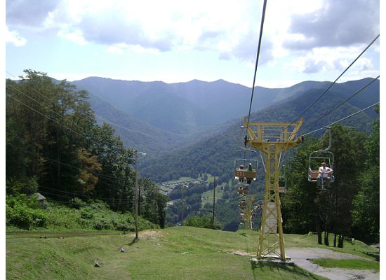 What you're seeing is actually "Maggie Valley" between the mountains!