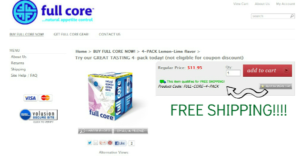 Full Core Appetite Control Drink free shipping