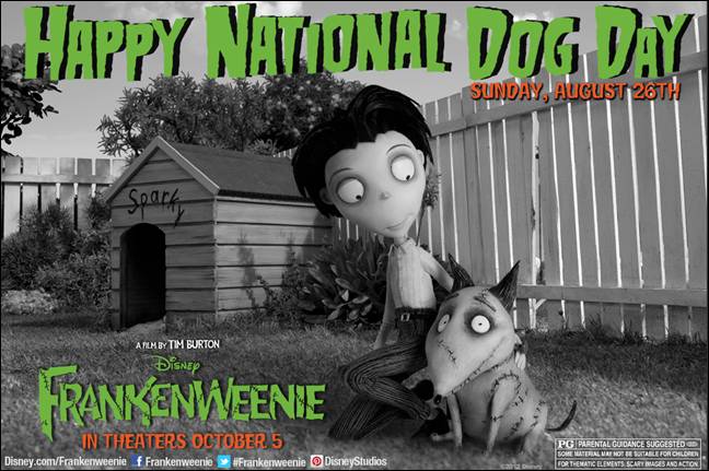 National Dog Day, Walt Disney Studio's Frankenweenie