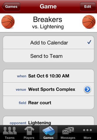 HomeTeam app for iphone