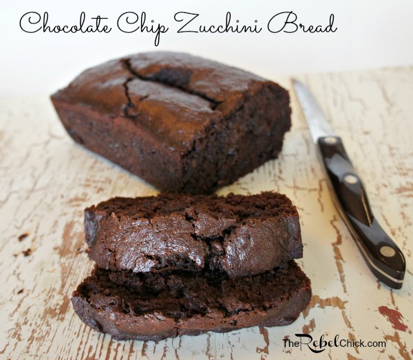 Chocolate Chip Zucchini Bread Recipe by www.TheRebelChick.com