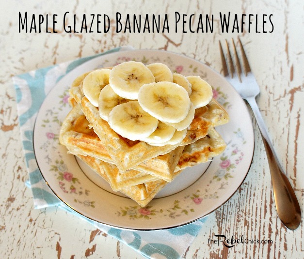 maple glazed banana pecan waffles recipe