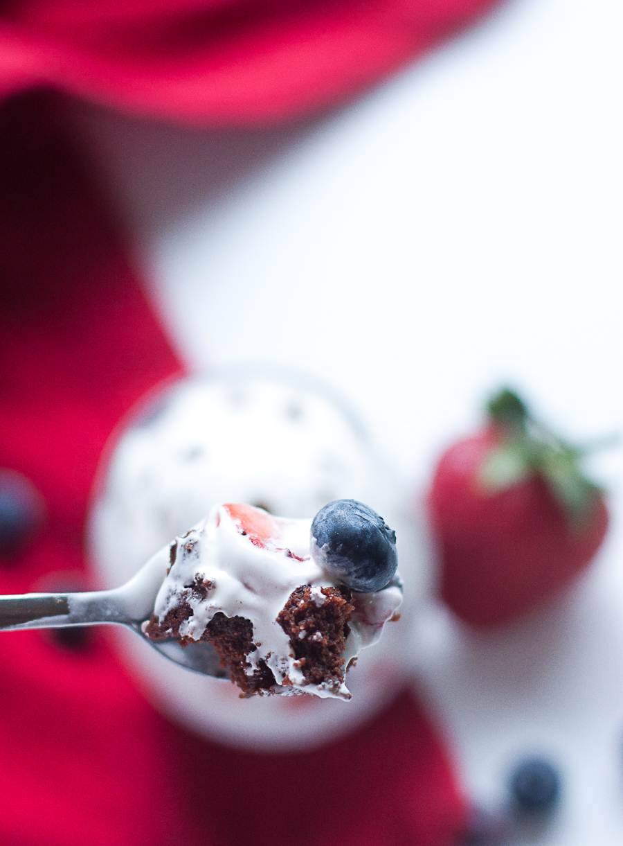 A Super easy Berry Patriotic Brownie Trifle for Memorial Day & 4th of July Dessert
