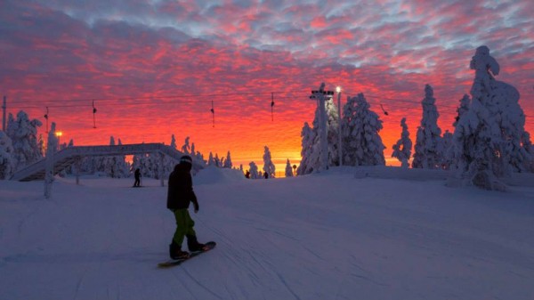 sunset ski