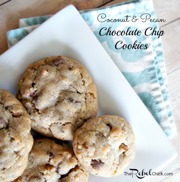 ultimate chocolate chip cookies with pecans and coconut