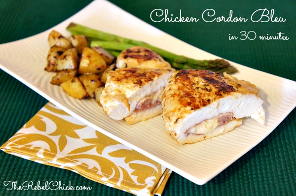 Quick dinner recipes - Chicken Cordon Bleu recipe made in 30 minutes! #SauteExpress #shop #cbias