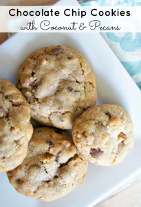 Chocolate Chip Cookies with Coconut and Pecans