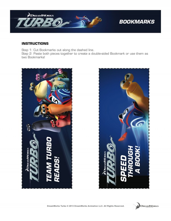 turbo blu-ray combo pack turbo free printable bookmarks 