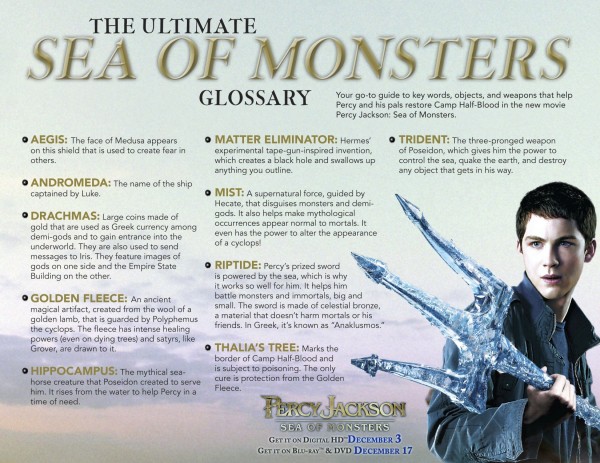 Percy Jackson Sea of Monsters Glossary Activity Sheet