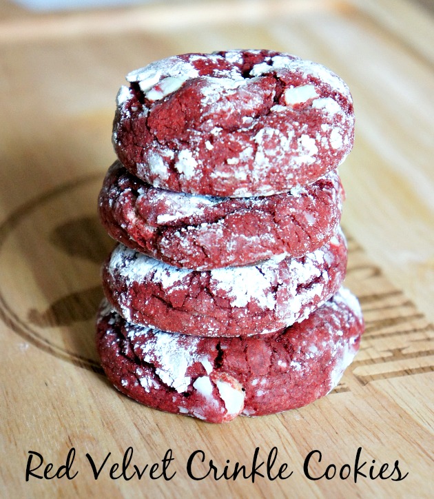 Red Velvet Crinkle Cookies recipe with mint chocolate chips