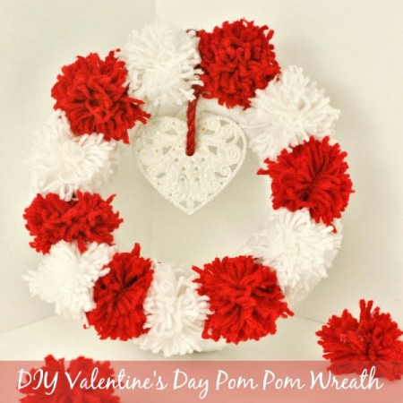 Easy Valentine's Day Crafts - Valentine's Day Pom Pom Wreath Tutorial ...