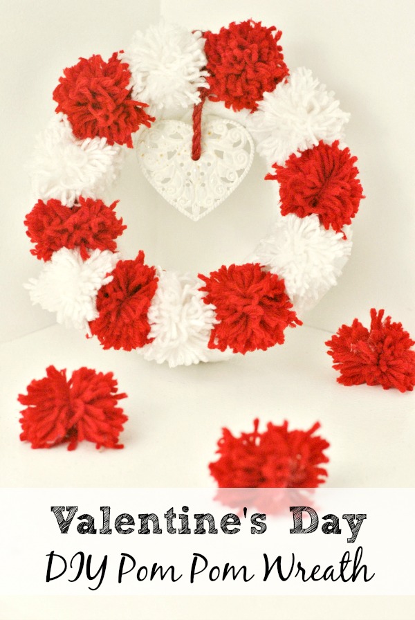 Valentine's Day DIY Pom Pom Wreath Tutorial
