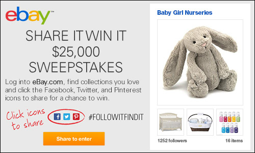 eBay Share it Win it Sweepstakes Ends 12/31/2013