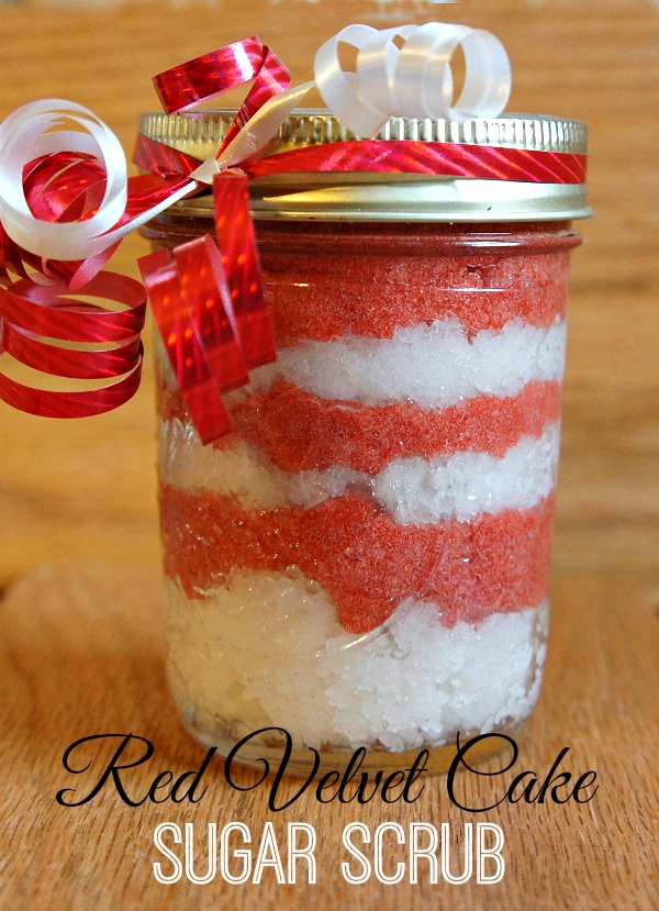DIY Red Velvet Cake Sugar Scrub in a Jar