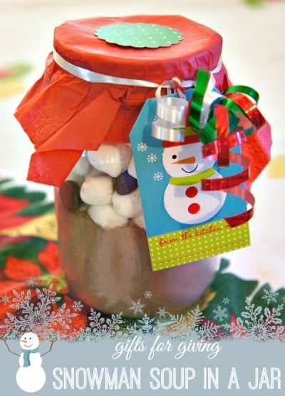 Gifts for Giving: Snowman Soup in a Jar DIY - The Rebel Chick