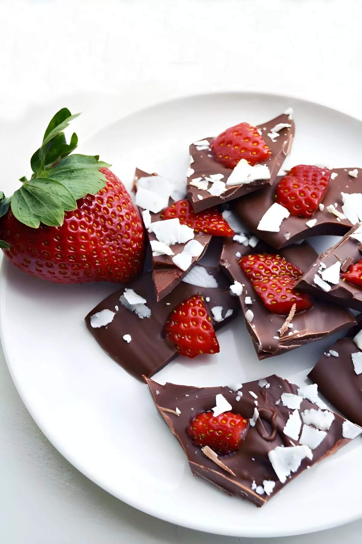 Strawberry Chocolate Bark with Coconut Flakes