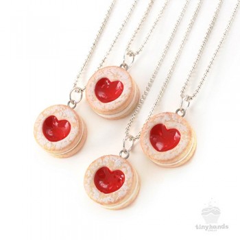 scented shortcake heart cookie necklace