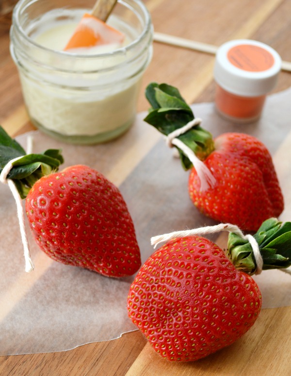 Chocolate-Dipped Berries make perfect Easter Carrot Treats!