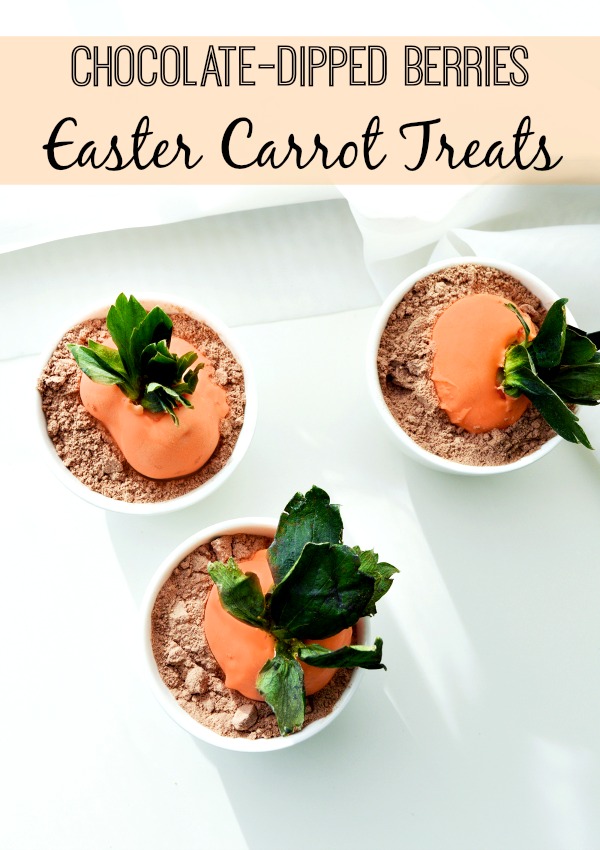 We created these Chocolate Dipped Berries Easter Carrot Treats that are perfect for entertaining around the Easter holiday!