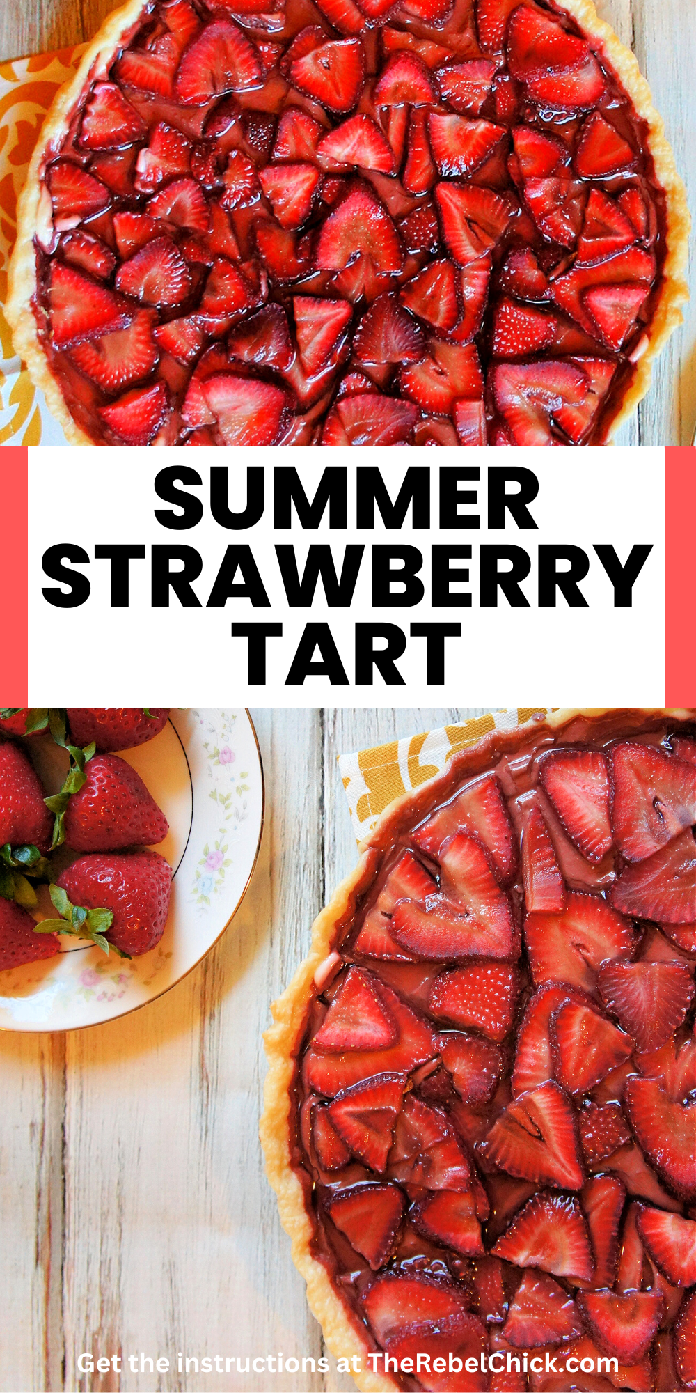 tart layered with strawberries