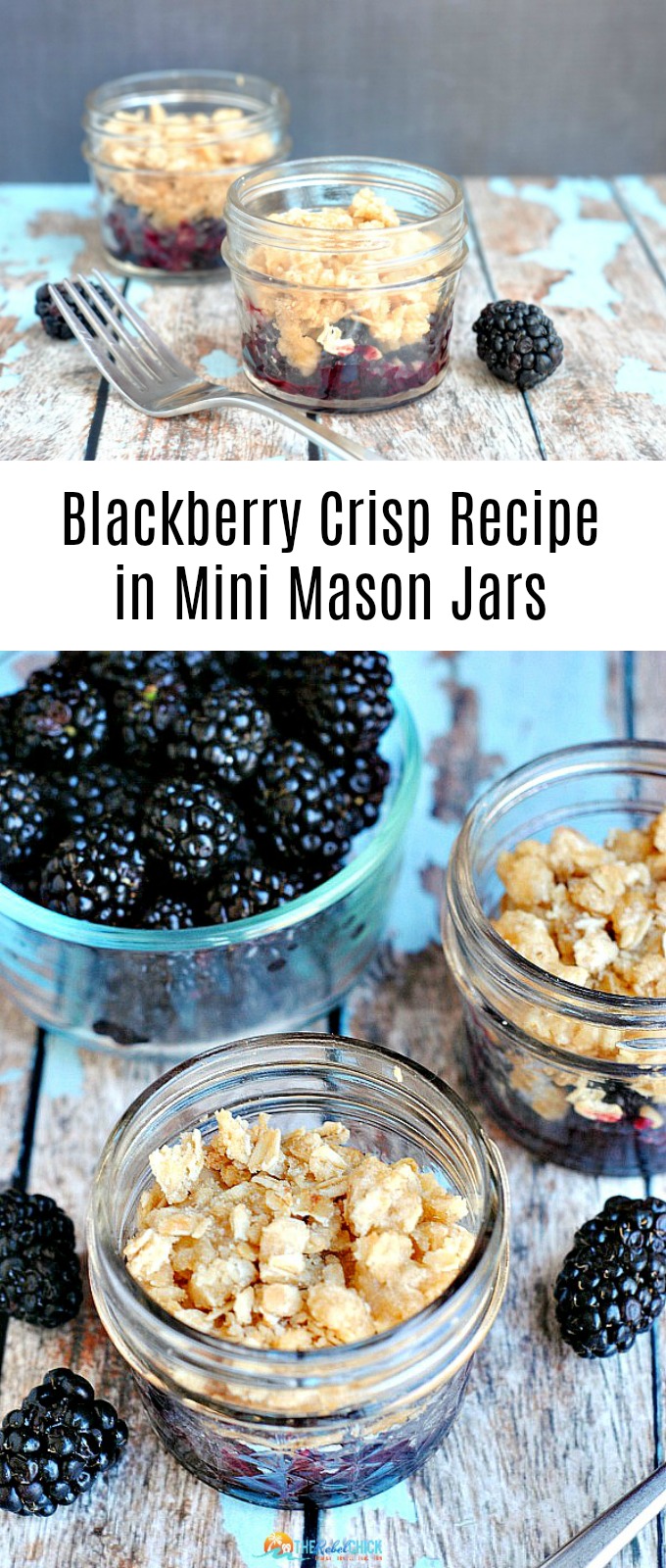 Blackberry Crisp Recipe in Mini Jars