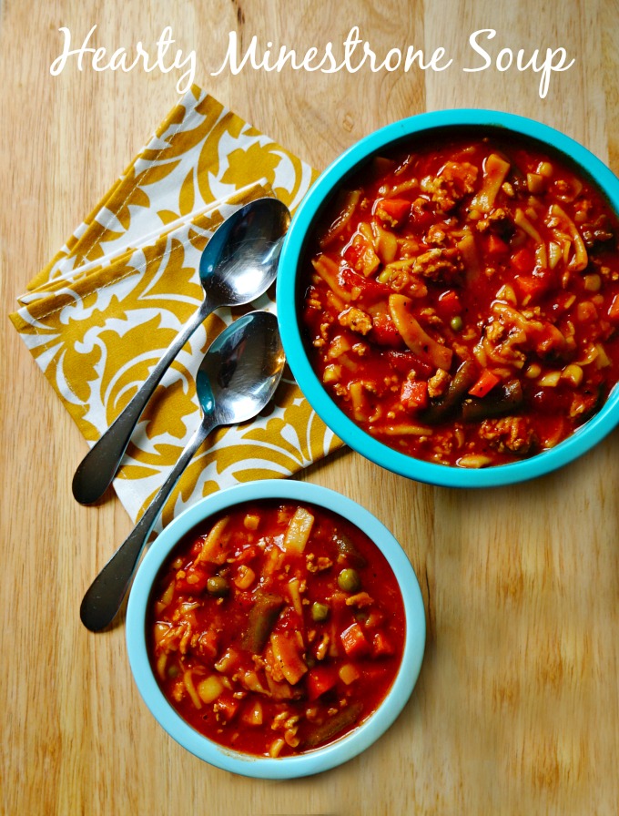 A Homemade Hearty Minestrone Soup Recipe - the perfect hearty soup for a cold fall evening!