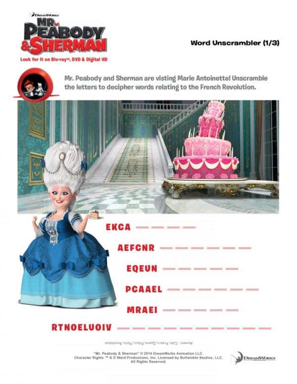 Mr Peabody and Sherman FREE printables