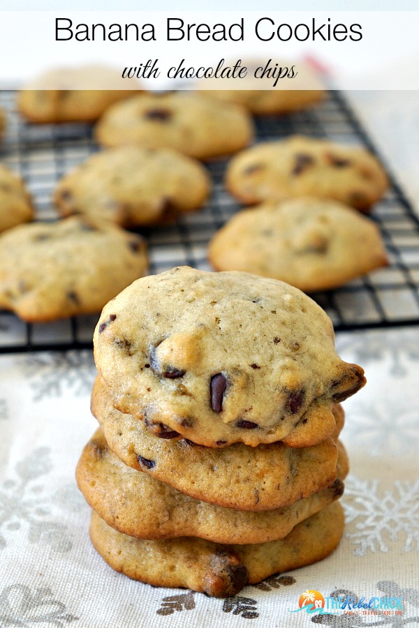 Banana Bread Cookies Recipe - a fun twist on the classic banana bread, these chocolate chip banana bread cookies are perfect for a sweet breakfast - or any time of day!