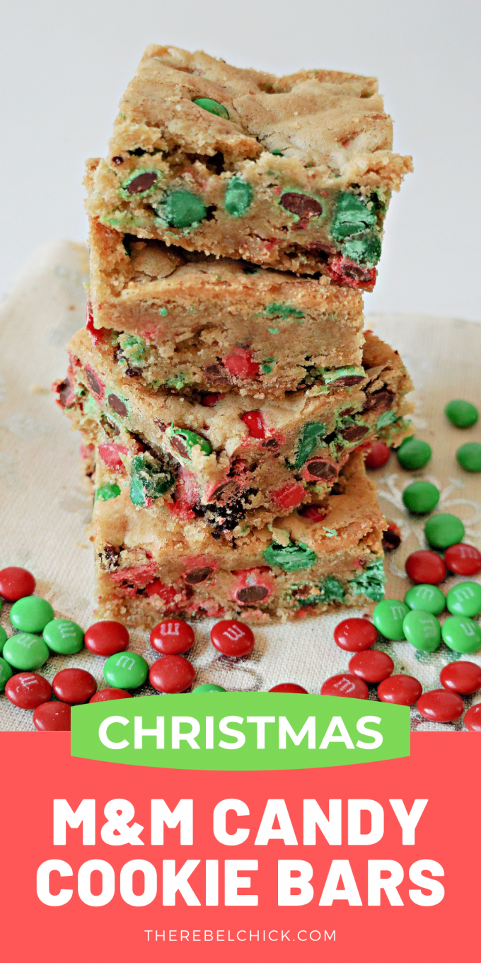 M Ms Christmas Cookie Bars Recipe The Rebel Chick