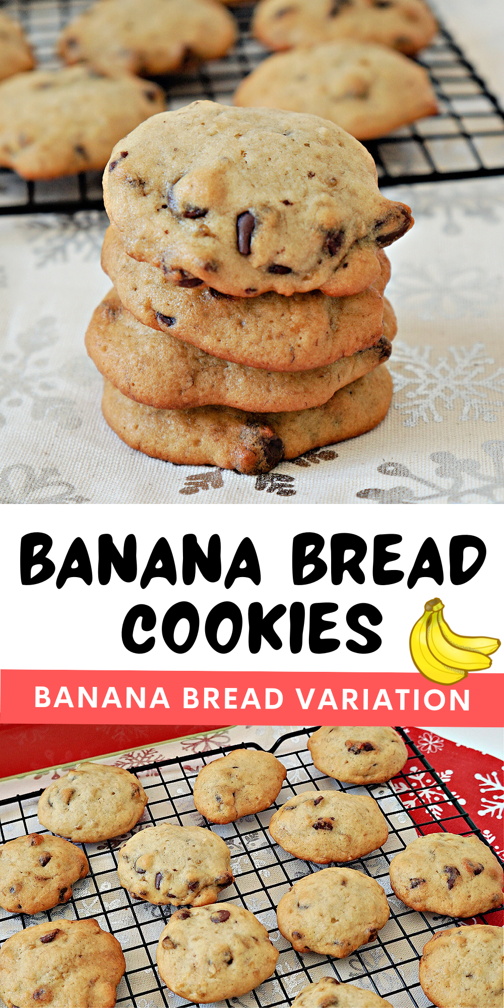 cookies with banana and chocolate chips