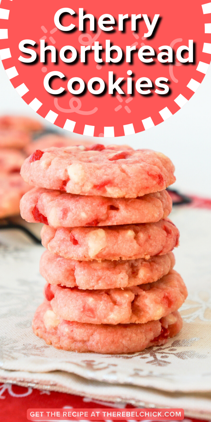 White Chocolate Chip Cherry Shortbread Cookies