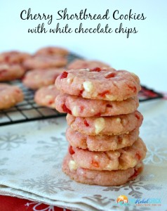 White Chocolate Chip Cherry Shortbread Cookies