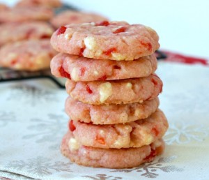 White Chocolate Chip Cherry Shortbread Cookies