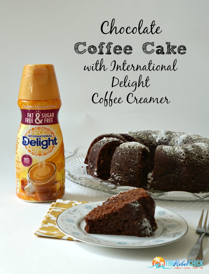 Chocolate Coffee Cake Made with International Delight Coffee Creamer #InDelight