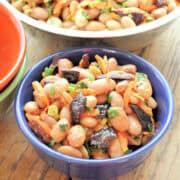 Bean Salad with Fried Kalamata Olives