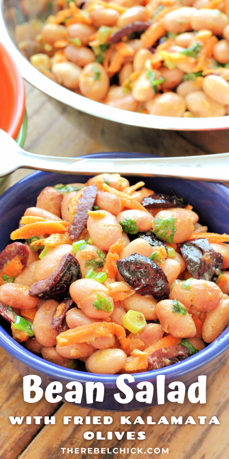 Bean Salad with Fried Kalamata Olives recipe The Rebel Chick