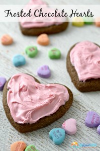 Frosted Chocolate Heart Cookies