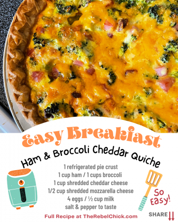 Ham and Broccoli Cheddar Quiche Recipe Recipe
