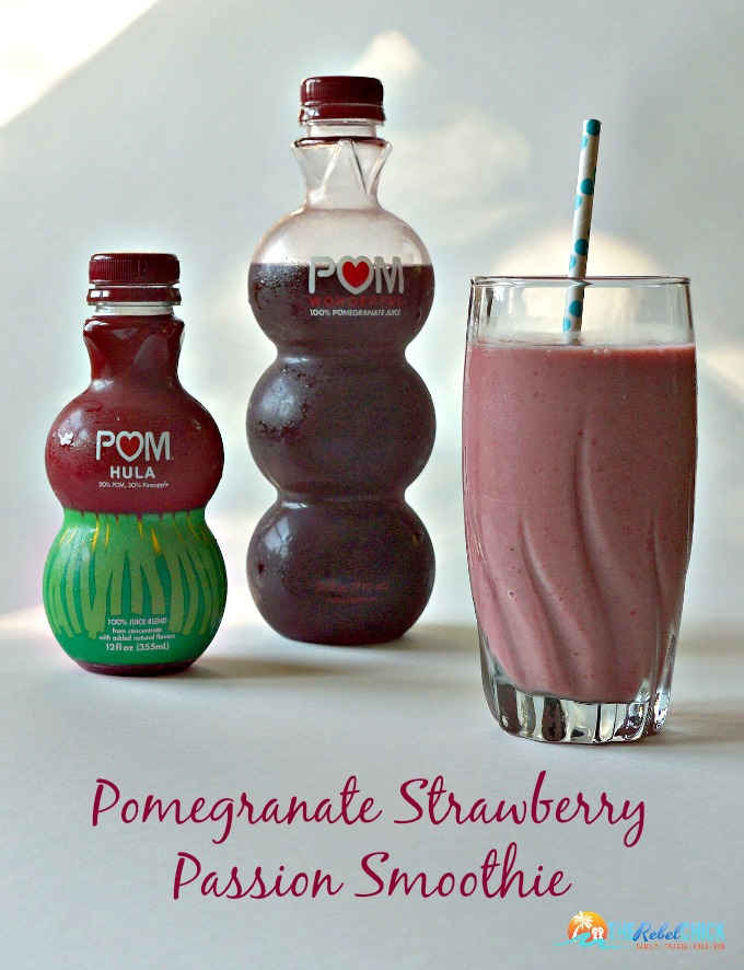 Pomegranate Strawberry Passion Smoothie Recipe #CrazyHealthy