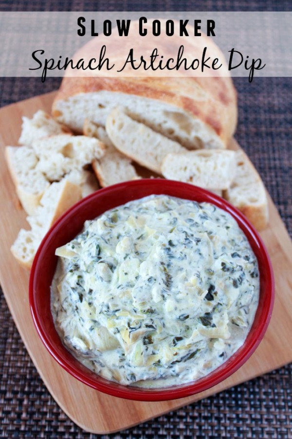 Slow Cooker Cheesy Spinach And Artichoke Dip Recipe - The Rebel Chick