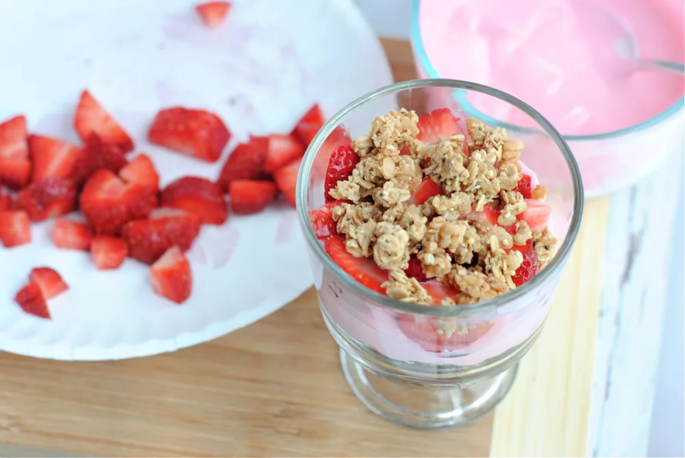 Strawberry Yogurt with Granola