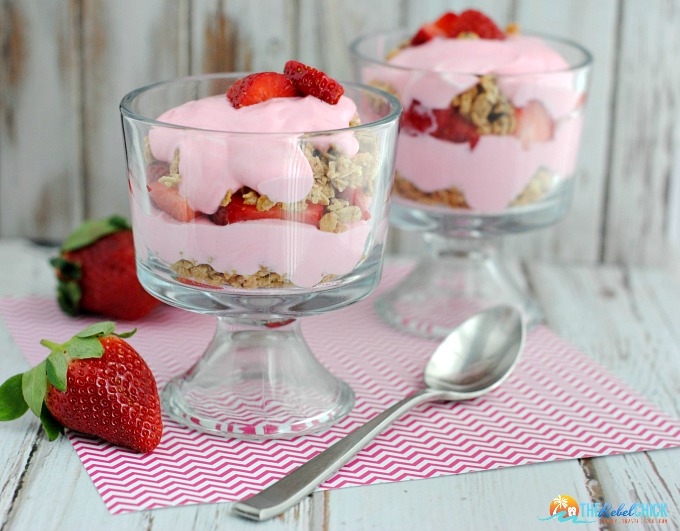 Valentine's Day Dessert Recipe - Strawberry Granola Mini Trifle Recipe