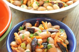 Super Bowl Appetizers Bean Salad with Fried Kalamata Olives Recipe