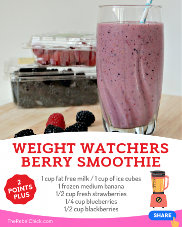 Weight Watchers Berry Breakfast Smoothie Recipe with 2 Weight Watchers PointsPlus