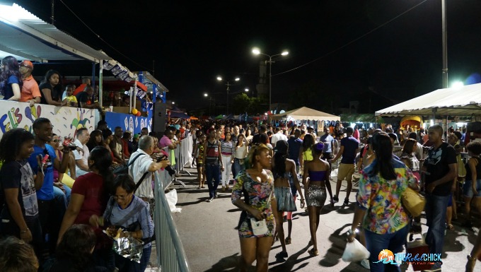 People gathered in the streets for Carnaval In Curacao