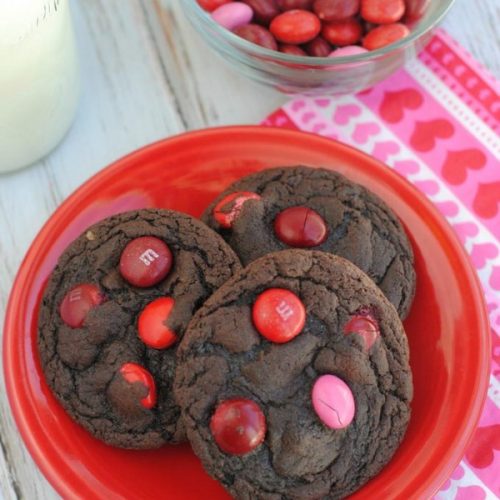 Chocolate Raspberry M&M Cookies - The Rebel Chick