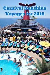 Carnival Sunshine Voyages for 2016 #CruisingCarnival