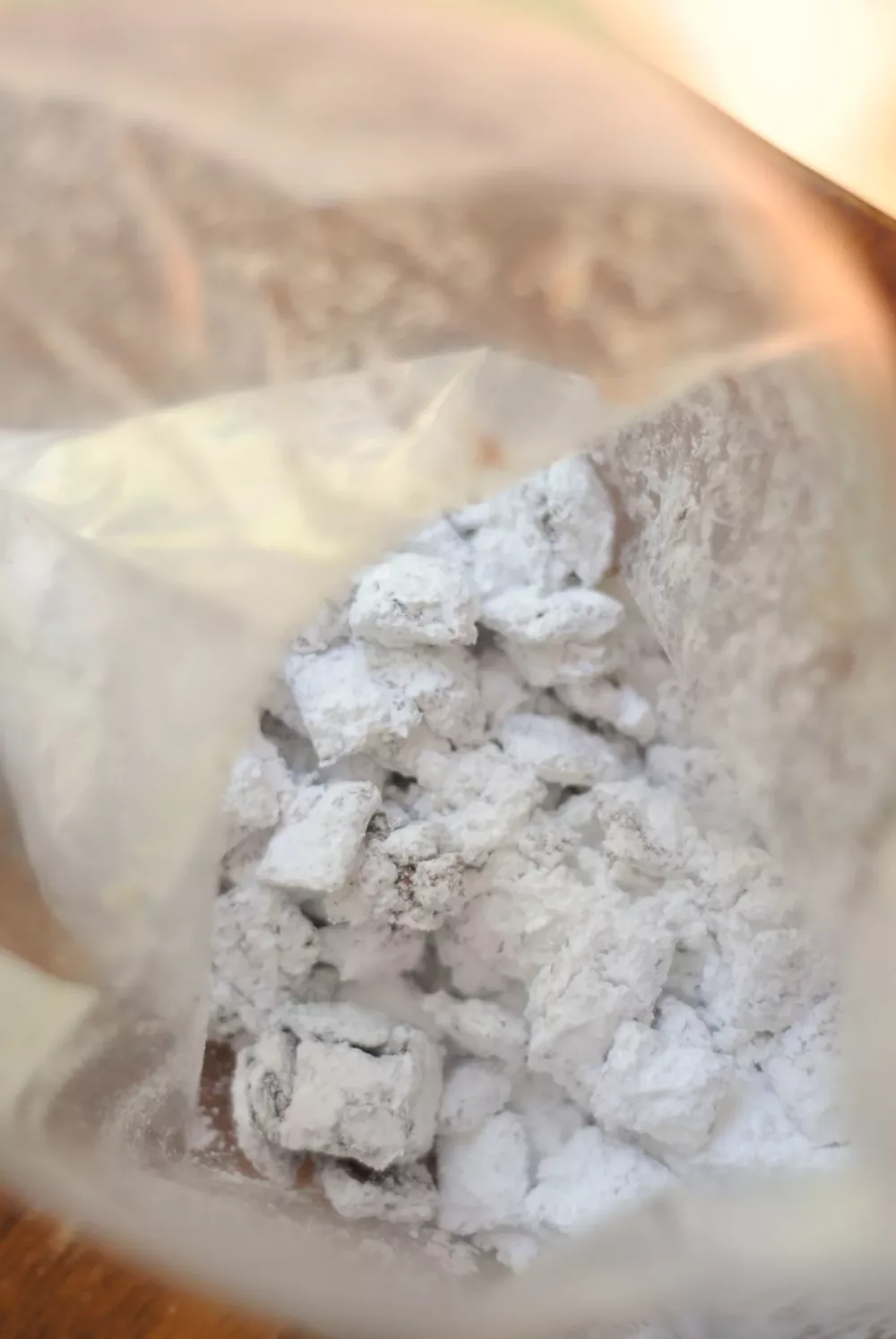powdered sugar in a bag