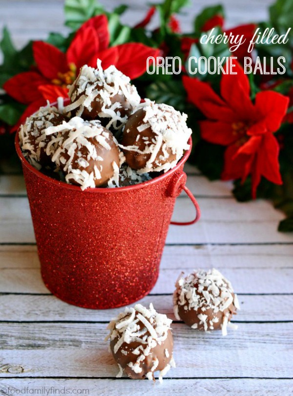 Snowy Cherry Filled Oreo Balls Recipe